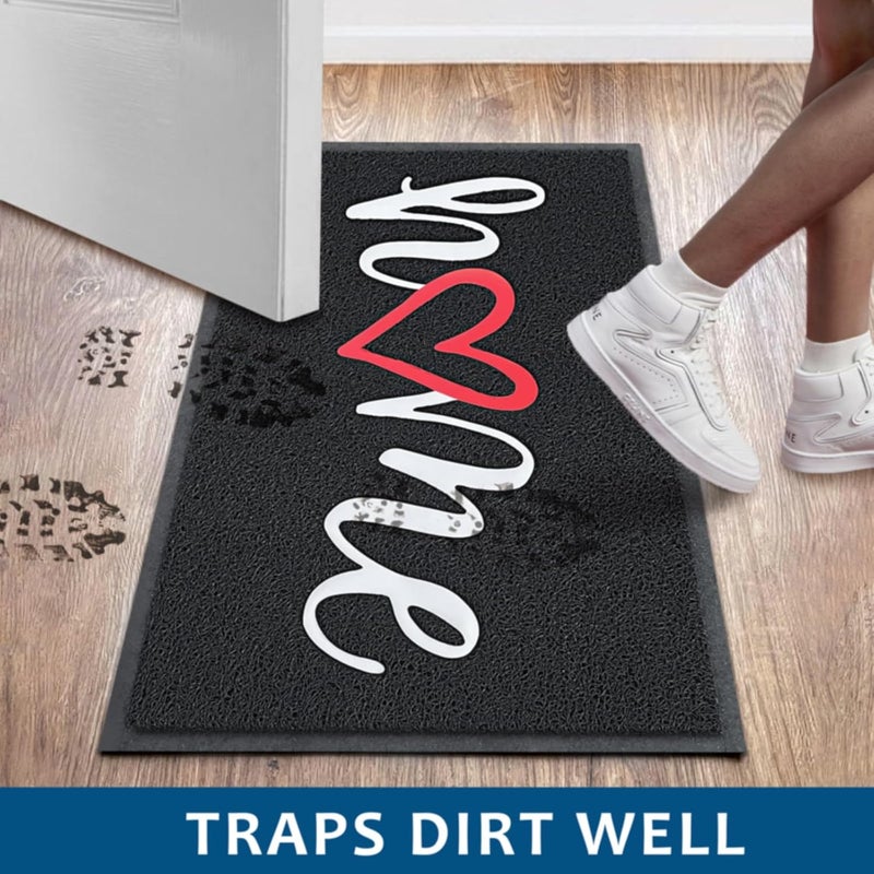 EARTHALL Door Mat Outside Inside Home Doormat, 30"x17.5", Durable Floor Mat Non Slip Mat Ultra Absorb Mud Easy Clean Front Doormat for Garage, Entryway, Patio, High Traffic Areas, Black - Image 4